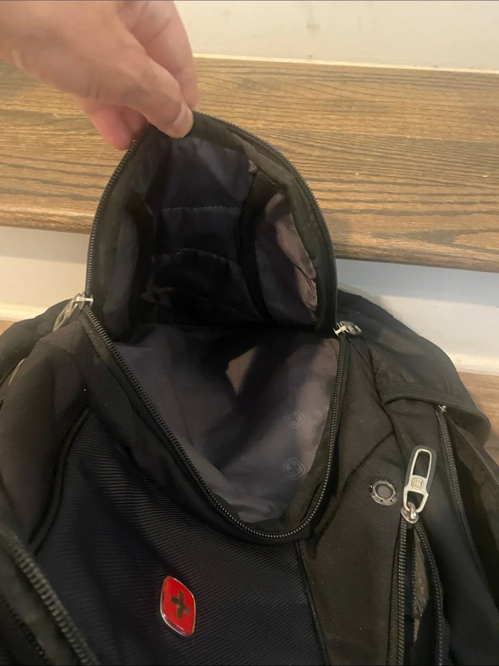 SwissGear Black Travel & Laptop Backpack with Multiple Pockets